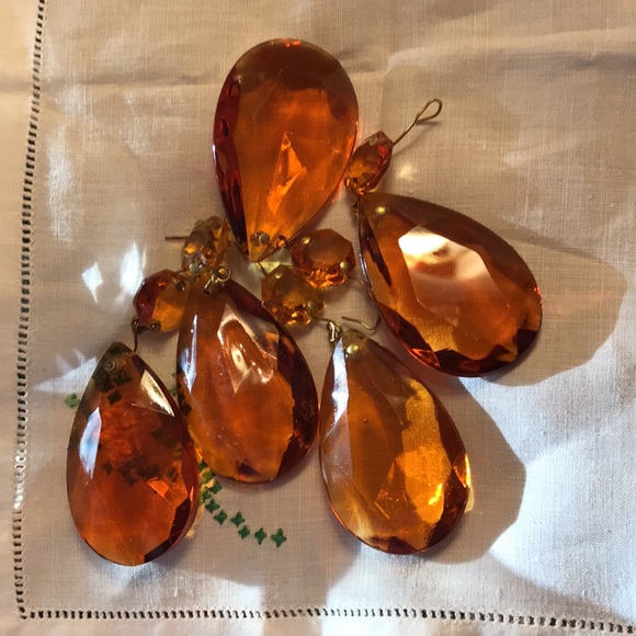 🌟🤩VINTAGE SMOKEY TOPAZ COLOURED CRYSTAL’S 🍁AMAZING LIGHT CATCHERS ~ CRYSTALS - Picture 13 of 16